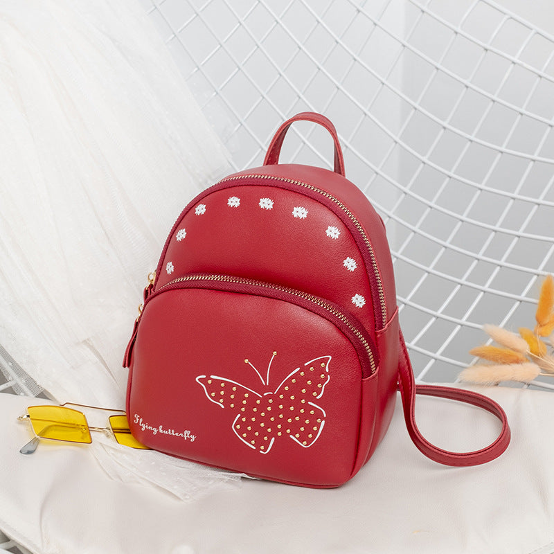 Wholesale Rivet Butterfly Decorative Shell PU Small Backpack